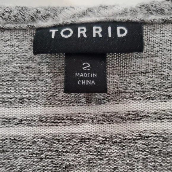 Torrid Gray Strped Crop Style Sweater - Picture 2 of 7